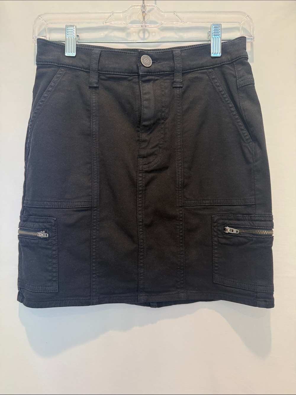Joke Black Utility Mini Skirt with Zip Pockets